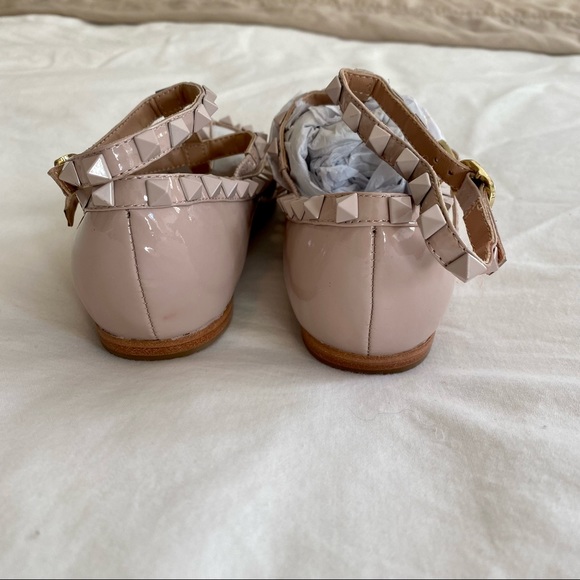 SOLD - Valentino Nude Patent Leather Rockstud Caged Ballet Flat - Picture 9 of 15